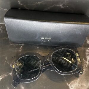 Fendi Black Oversized Cat-Eye Glasses